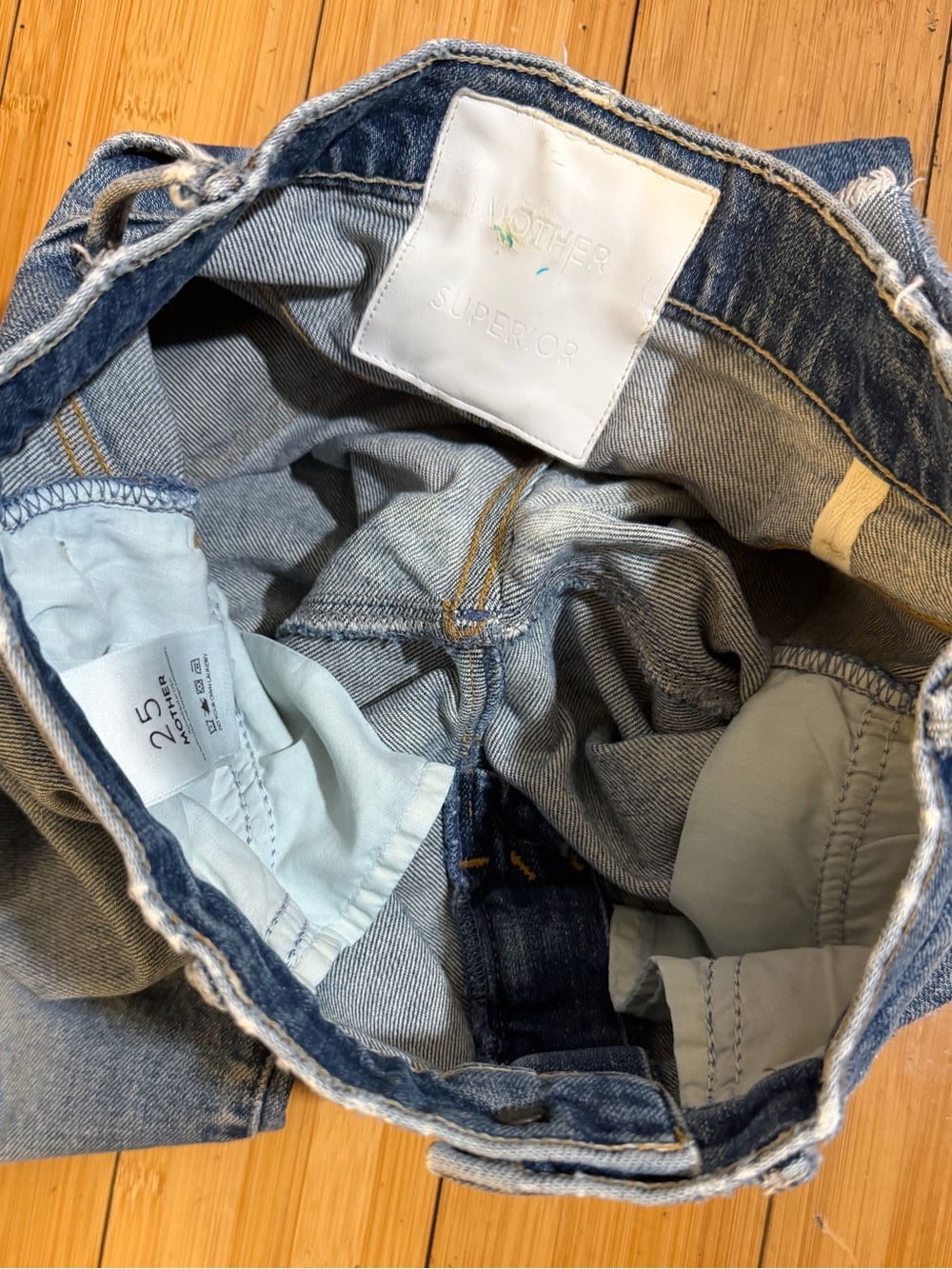MOTHER SUPERIOR The Hustler Ankle Fray Jeans Size 25 - Picture 5 of 16
